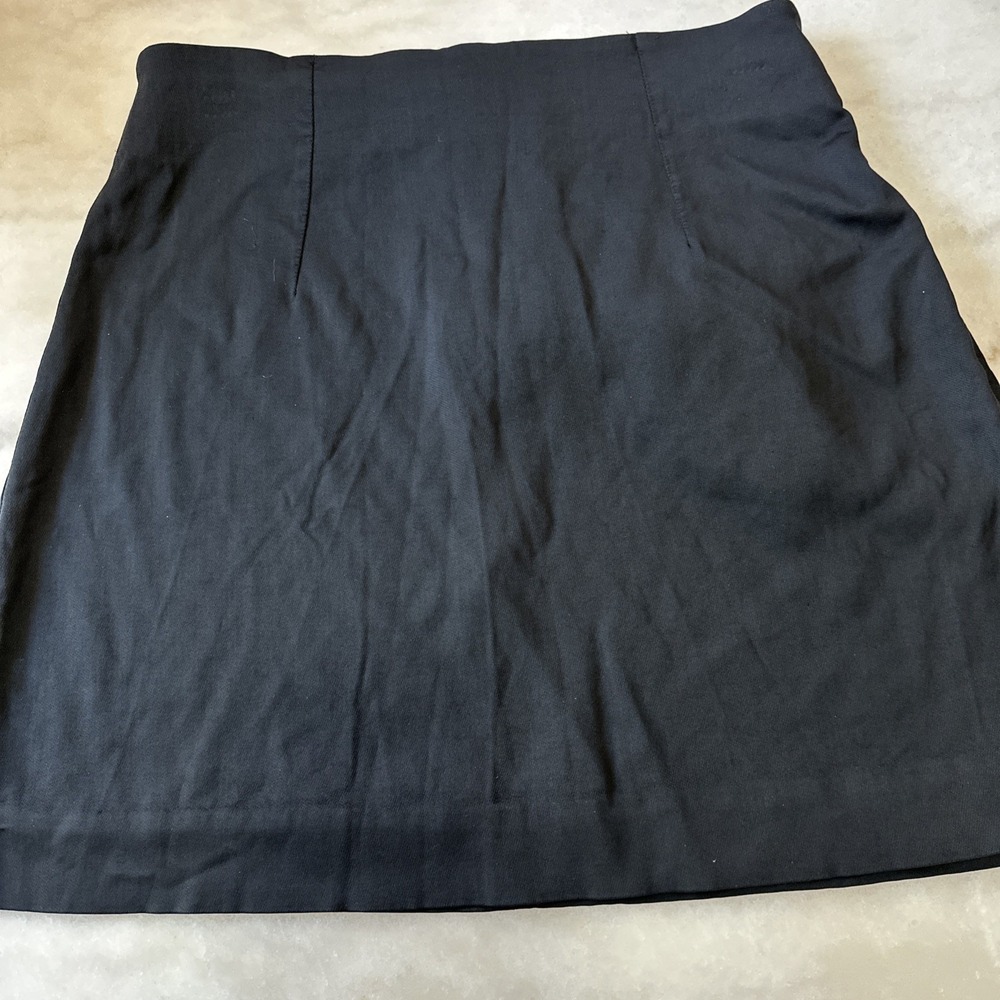 SANDRO Short Skirt with Asymmetrical Ruffle - Size 2 Black - Picture 6 of 8